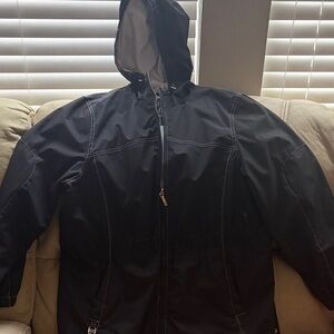 Free Country Men's Black Raincoat with Hood